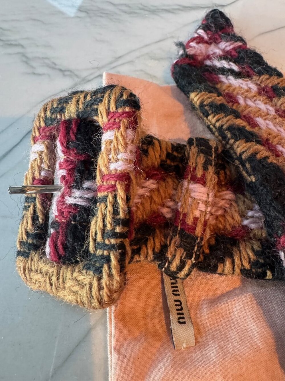 Vintage Miu Miu Tweed Belt XS